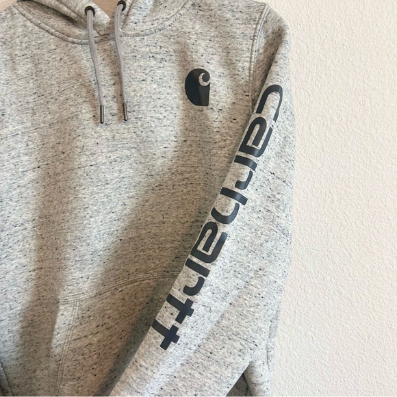 Carhartt Relaxed Fit Heather gray hooded sweatshirt - size small - Picture 3 of 8